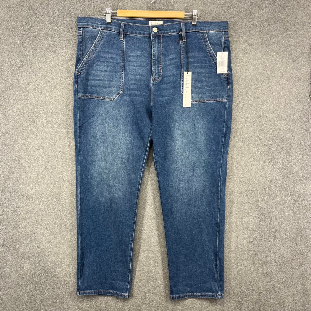 Nicole Miller Jeans Women 20 Blue SOHO High Rise Ankle Slim Pocket PNJ0730MDH